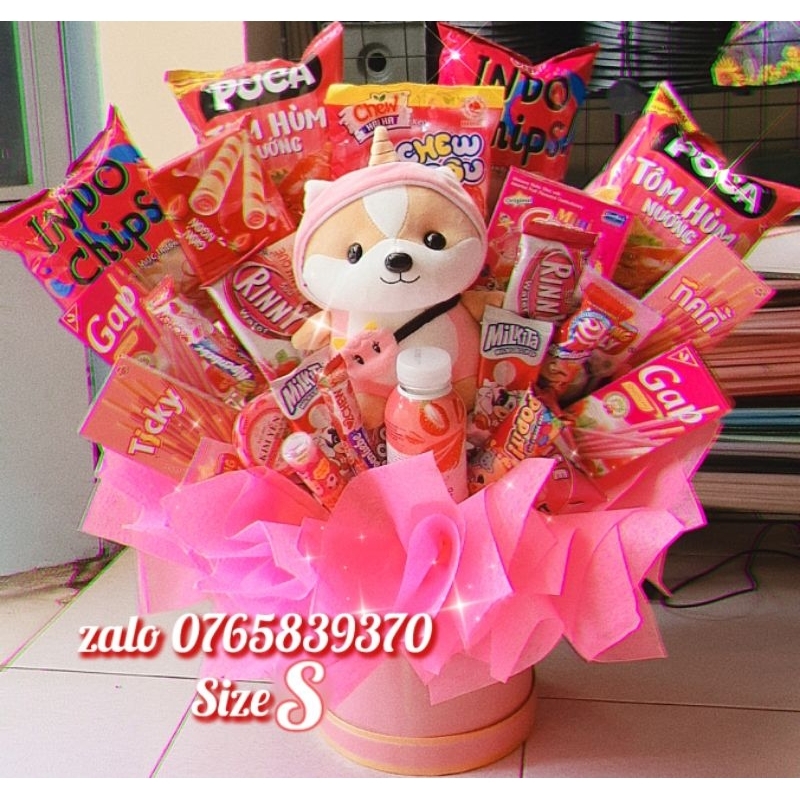 Bó hoa gấu bông, bó hoa bánh kẹo, quà tặng sinh nhật cho nữ,cho nam , cho bé gái, quà tốt nghiệp