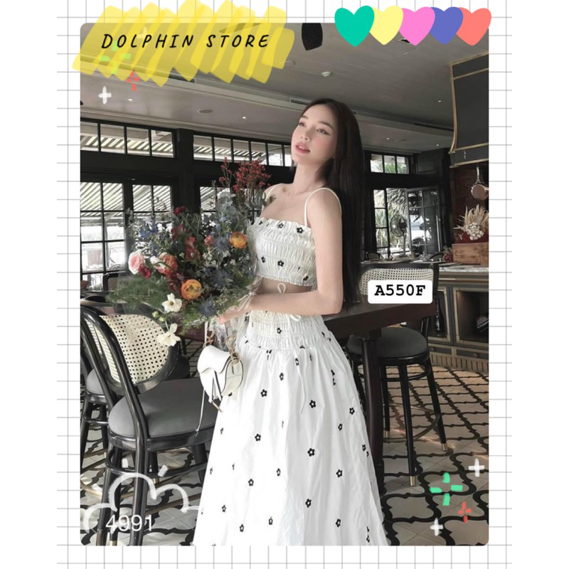 BIGSIZE Set áo croptop kèm chân váy bigsize - set đi biển bigsize