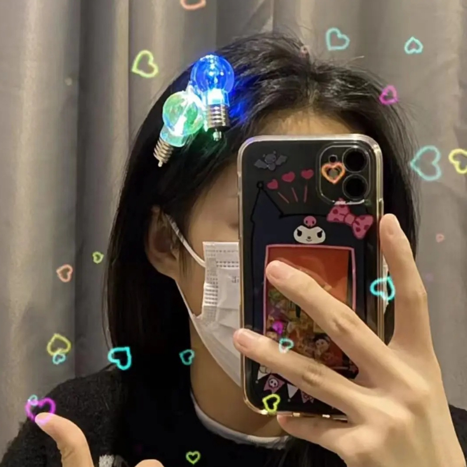 Kẹp tóc dễ thương hình đèn led mini cute hàn quốc quà tặng vui nhộn sáng tạo cho bé
