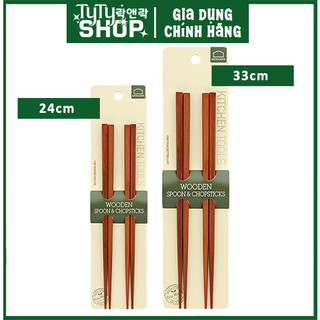 Bộ 2 đôi đũa chiên dài 24cm 33cm Lock&Lock F00093 bằng gỗ Rose Wood dùng chiên xào tránh văng dầu mỡ