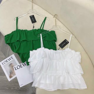 Áo 2 dây bigsize 3 tầng phối bèo áo croptop nữ hở lưng