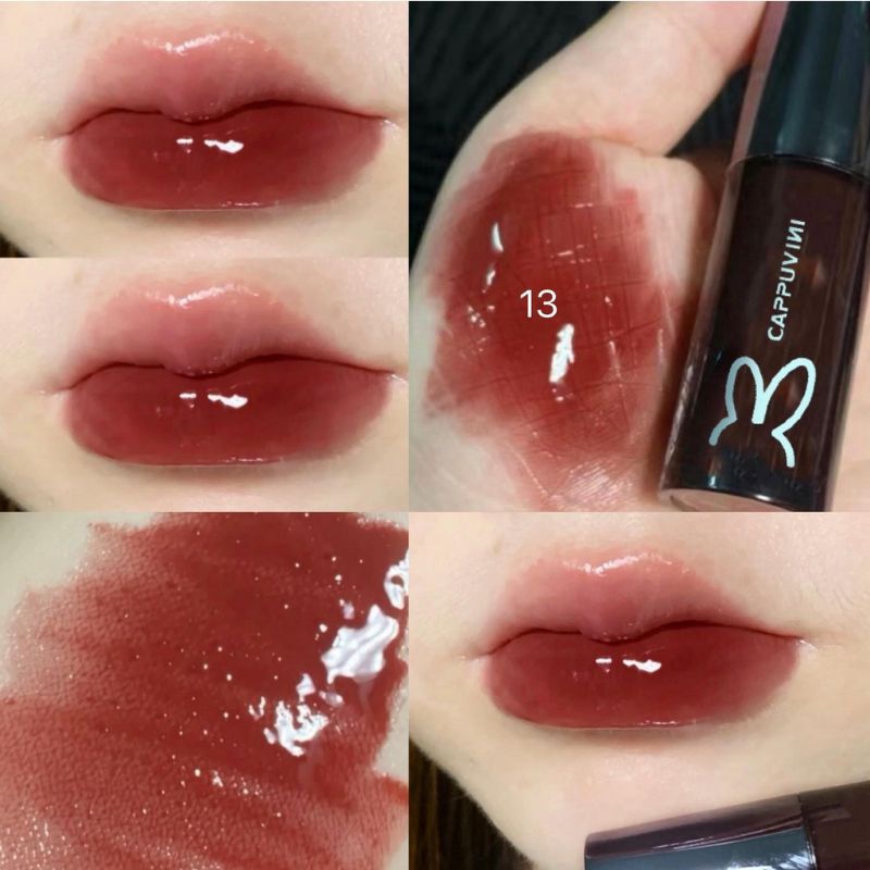 Son CAPUVINI Thỏ Đen Màu 10 Hot Chất Son Tint Bóng Lì