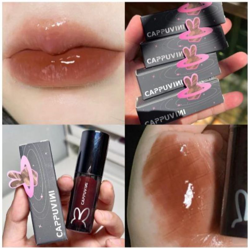 Son CAPUVINI Thỏ Đen Màu 10 Hot Chất Son Tint Bóng Lì