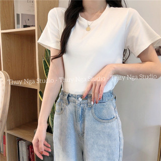 Áo Thun Basic 𝗧𝗛𝗨𝗬 𝗡𝗚𝗔 𝗦𝗧𝗨𝗗𝗜𝗢 Dáng Vừa Dễ Mix Đồ Hàng QC