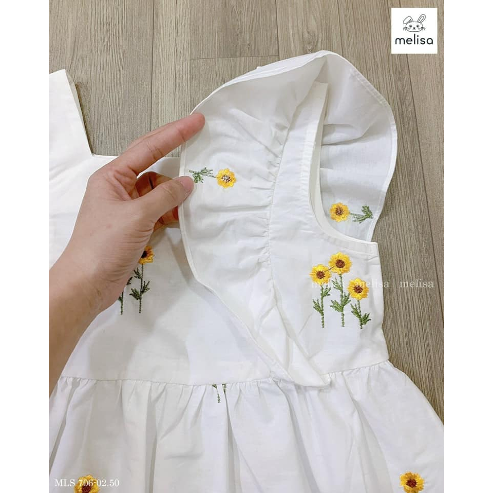 Set bộ Melisa Áo vải thô boi thêu hoa siêu xịn