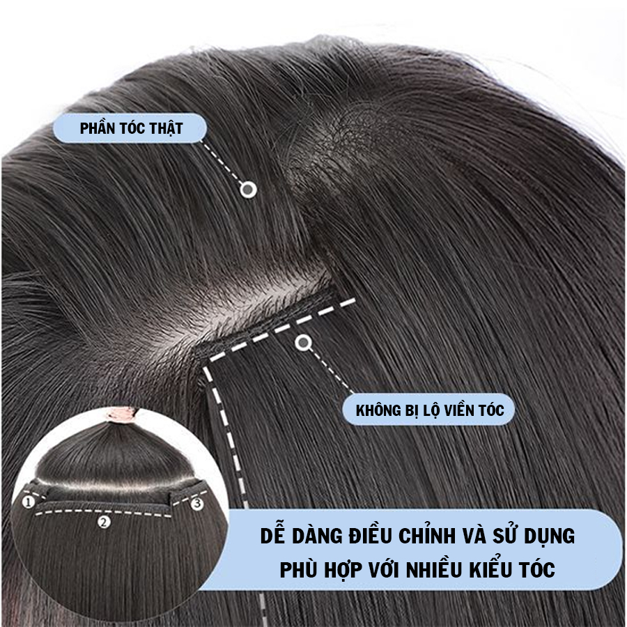 Tóc Giả Kẹp Xoăn LIGHT Sét 3 Dải Kẹp Xoăn Light Xám Khói Phong Cách Cá Tính