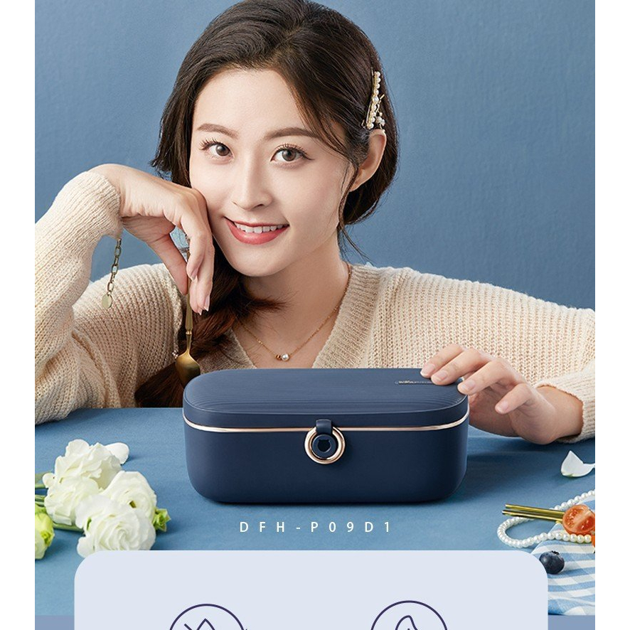 Hộp Cơm Cắm Điện Bear DFH-P09D1, Hâm Nóng Thức Ăn Nhanh, Dung Tích 1.0 Lít, Độ Bền Cao, An Toàn Cho Sức Khỏe