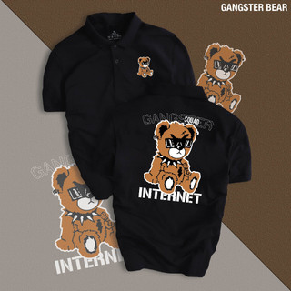 Áo Polo GẤU GANGSTER nam nữ cổ bẻ vải xịn Unisex, trẻ trung, thanh lịch Gangster Bear