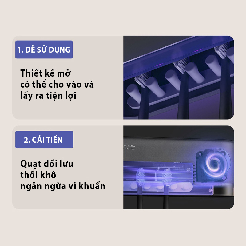 Máy Khử Trùng Bàn Chải Đánh Răng Tự Động SOLOVE 001G Khử Trùng Sạch 99.9% Vi Khuẩn