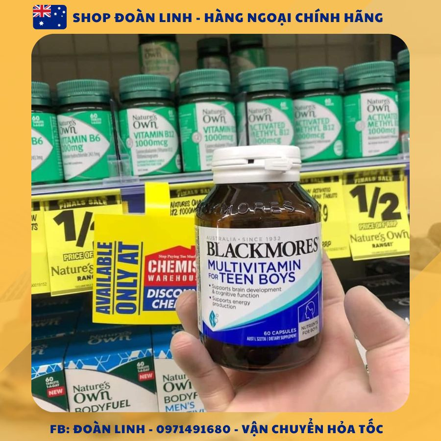 Vitamin tổng hợp cho bé gái Blackmores Multivitamin For Teen Girls, Hàng chuẩn Úc,phát triển trí não và cơ thể khỏe mạnh