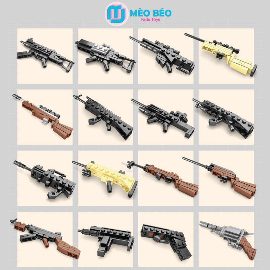 Mô Hình Súng 16in1 phỏng Theo PUBG, FreeFire, CSGO bán lẻ Mèo Béo Kids Store