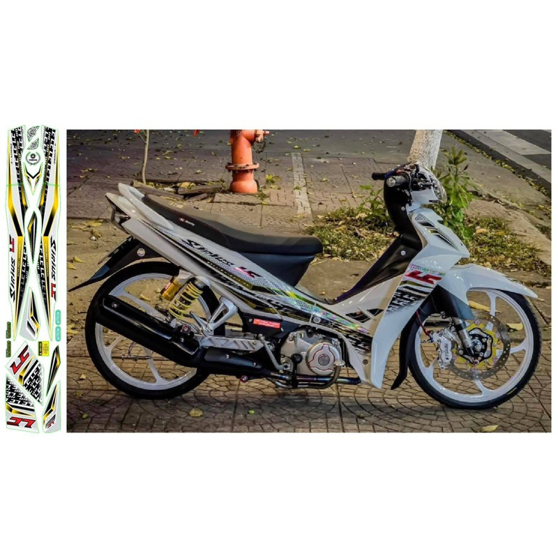 Tem xe sirius LC trắng vàng