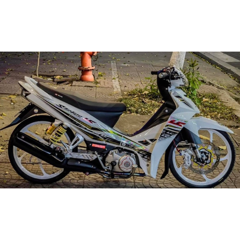 Tem xe sirius LC trắng vàng