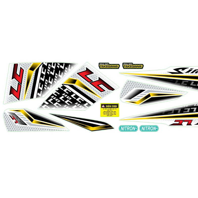 Tem xe sirius LC trắng vàng