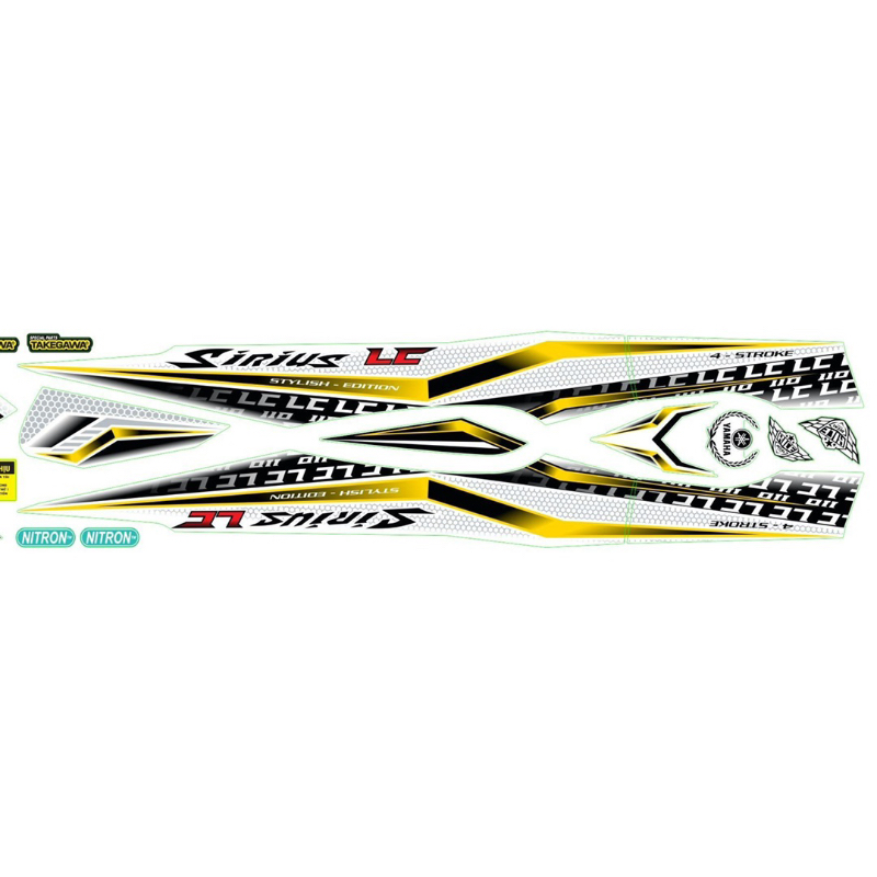 Tem xe sirius LC trắng vàng