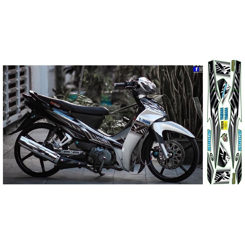 tem xe sirius trắng đen tổ ong