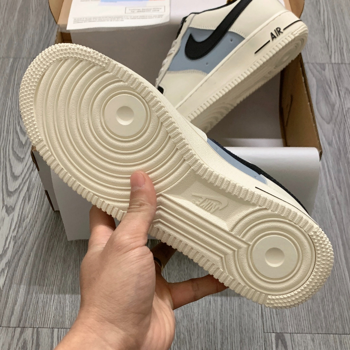 Giày_Nike Air Force 1 Mũi Đen, Giày AF1 Cream And Black Đế Air Bản Chuẩn S.C, Đủ Size Nam Nữ Full Box Bill