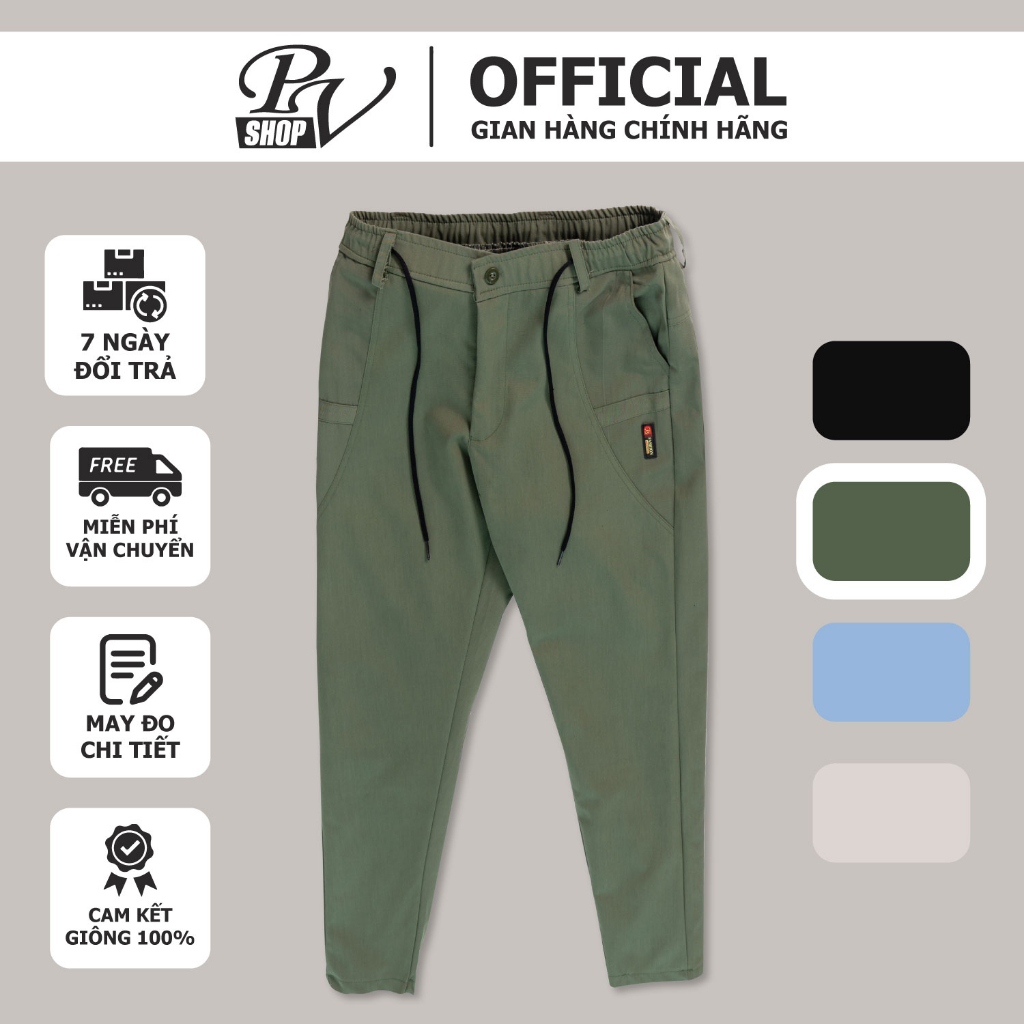 Quần JOGGER Nam Lưng Chun, Chất Kaki Co Giãn Thoáng Mát, Phong Cách Thể Thao Chuẩn Hàn