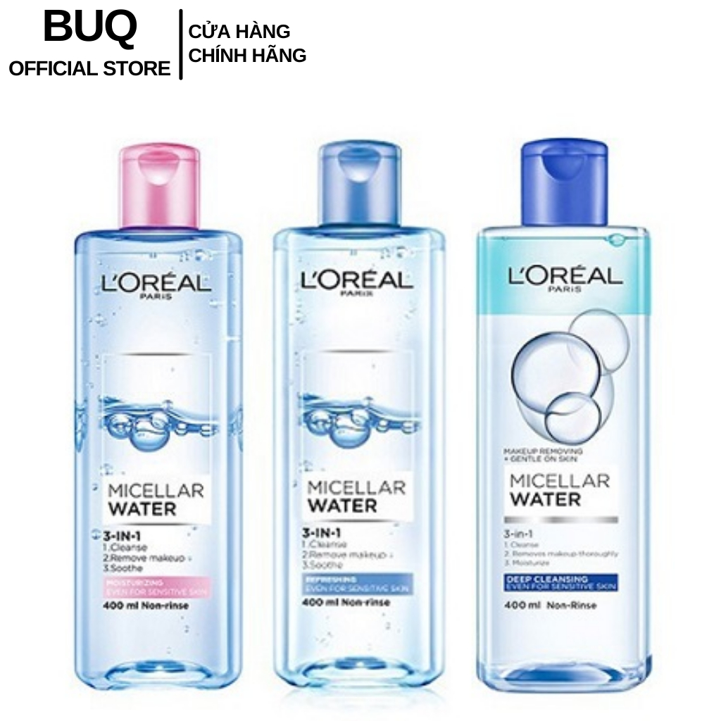 Nước tẩy trang cho mọi loại da L'Oreal Paris 3-in-1 Micellar Water 400ml