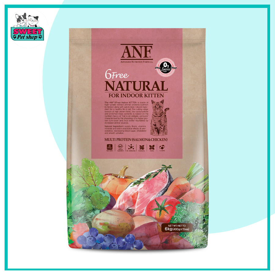 [6kg] Thức ăn hạt cho mèo con ANF 6 FREE INDOOR KITTEN túi 6kg