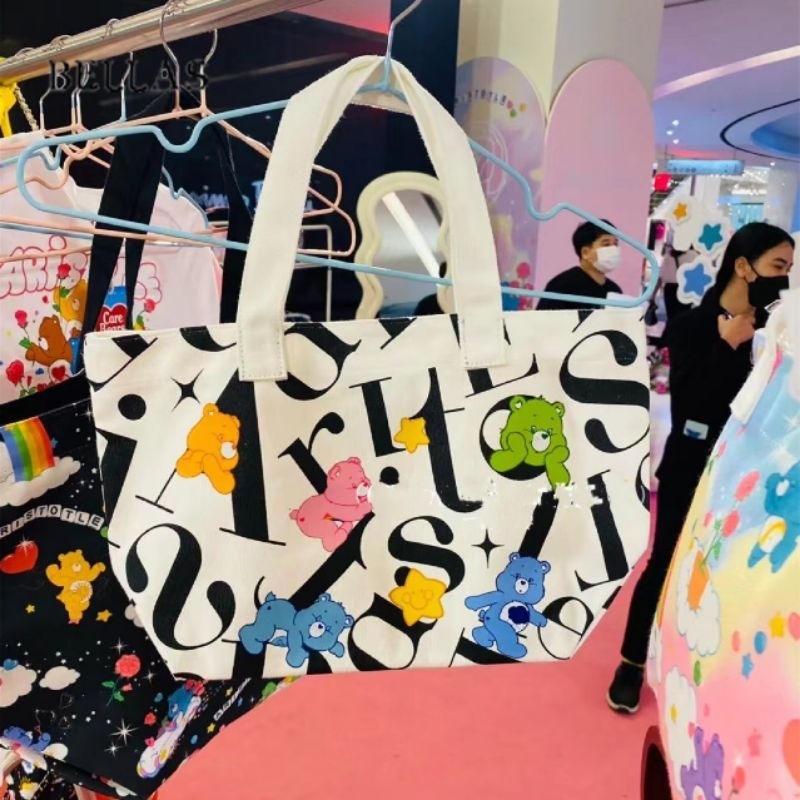 Túi Tote Vải Chữ In Hình Gấu