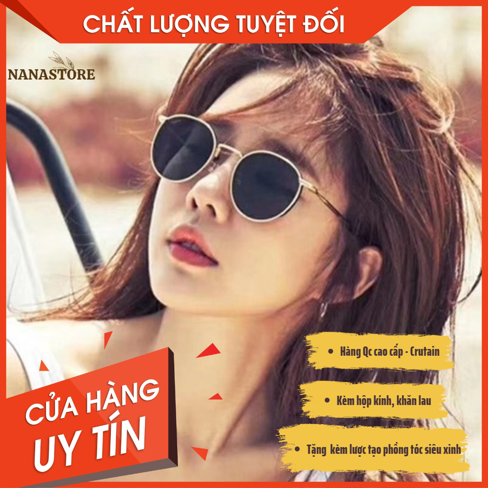 Kính râm nam nữ Retro thời thượng gọng tròn cao cấp, hợp kim sang trọng 2023