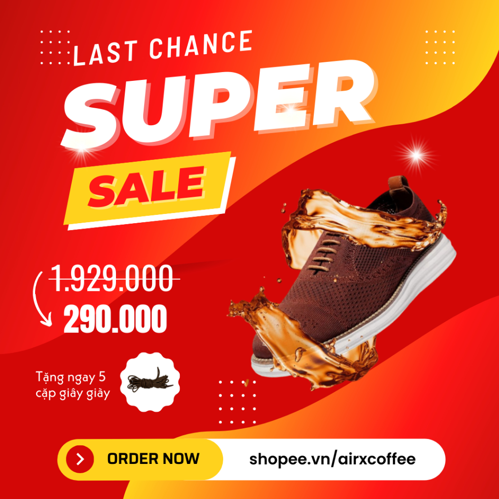 Giày cà phê Sneaker - ShoeX  COFFEE CAPTOE OXFORD - Nâu. SIZE 41