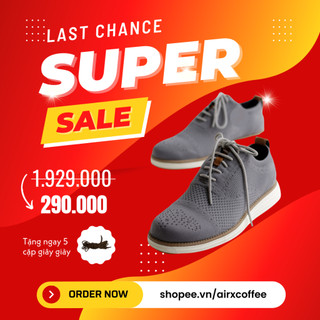 Giày cà phê nam sneaker - SHOEX - COFFEE CAPTOE OXFORD - Xám