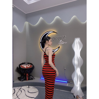 D278 - Đầm Body Sọc Dây Lưng X