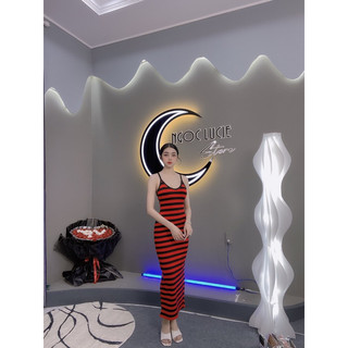 D278 - Đầm Body Sọc Dây Lưng X