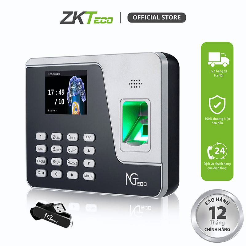 ZKTeco Máy Chấm Công Quét Vân Tay AS10 Cổng Kết Nối USB Bảo Hành 12 Tháng