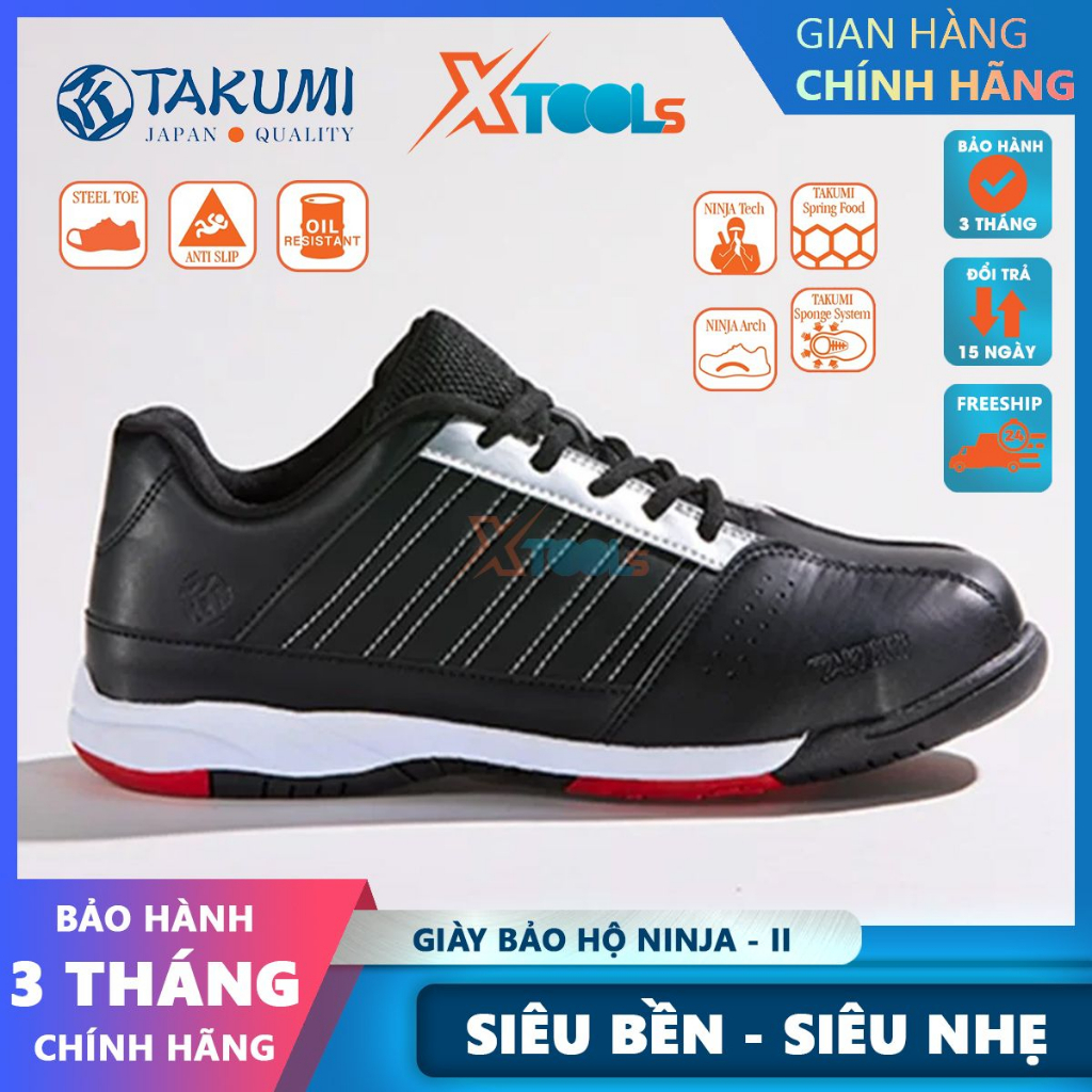 Giày bảo hộ lao động Takumi Ninja II siêu nhẹ, dáng giày thể thao, giày bảo hộ mũi thép chống va đập, miếng lót Eva êm c
