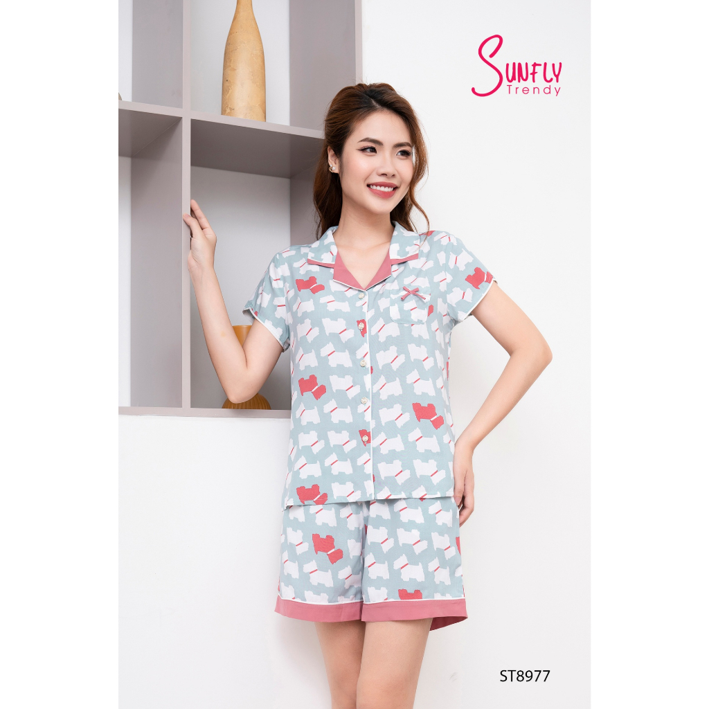 ST8977 BỘ ĐỒ NGỦ PIJAMAS LANH SUNFLY