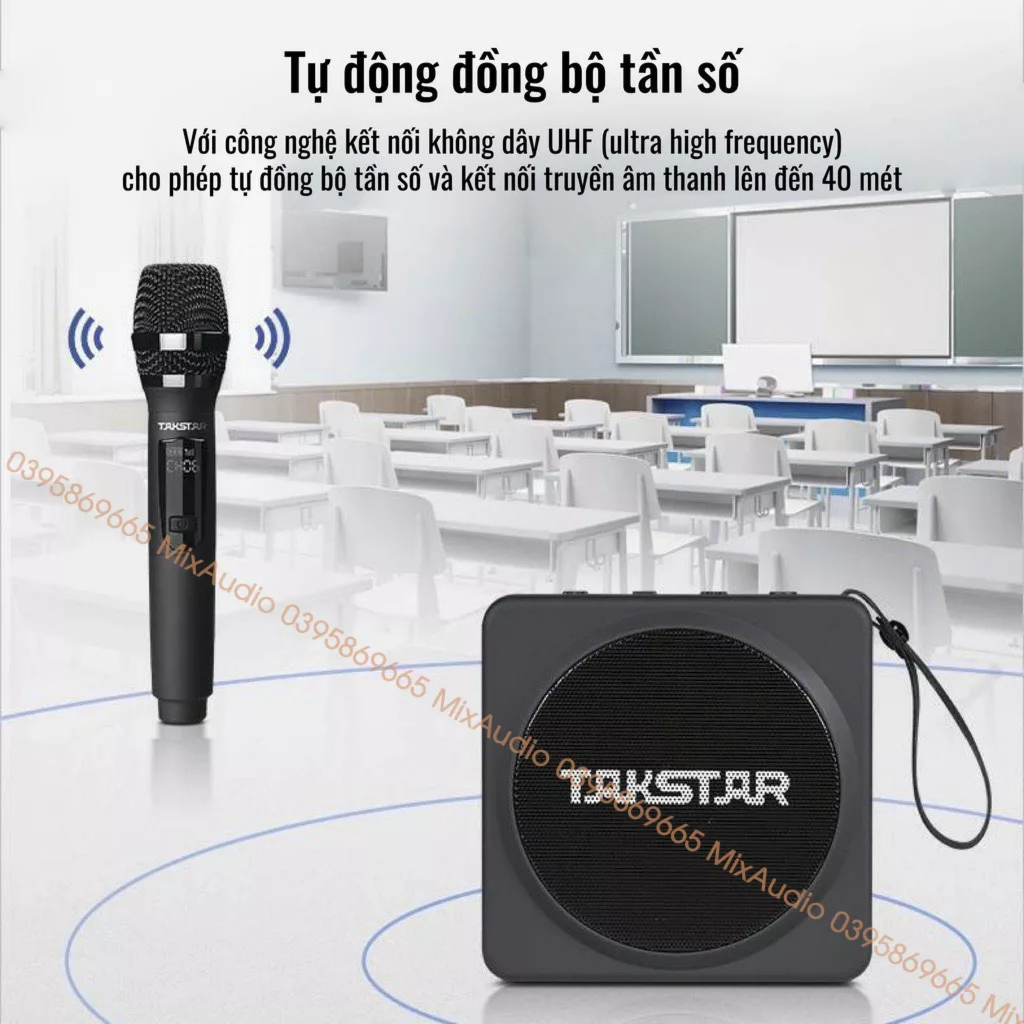 Máy Trợ Giảng Không Dây Takstar E261W Công Suất Lớn 25W, Trang Bị Mic Cầm Tay/Cài Đầu, Chính Hãng Cao Cấp Bảo Hành 1 Năm