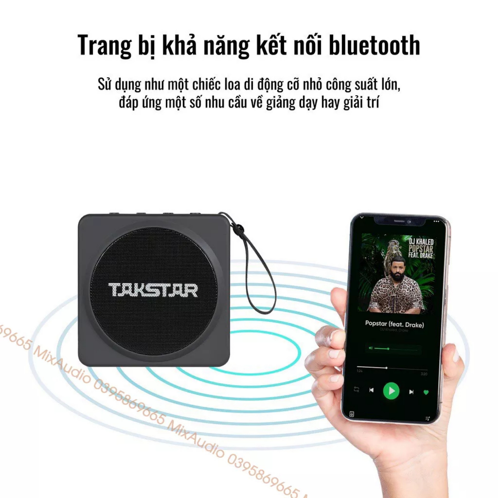 Máy Trợ Giảng Không Dây Takstar E261W Công Suất Lớn 25W, Trang Bị Mic Cầm Tay/Cài Đầu, Chính Hãng Cao Cấp Bảo Hành 1 Năm