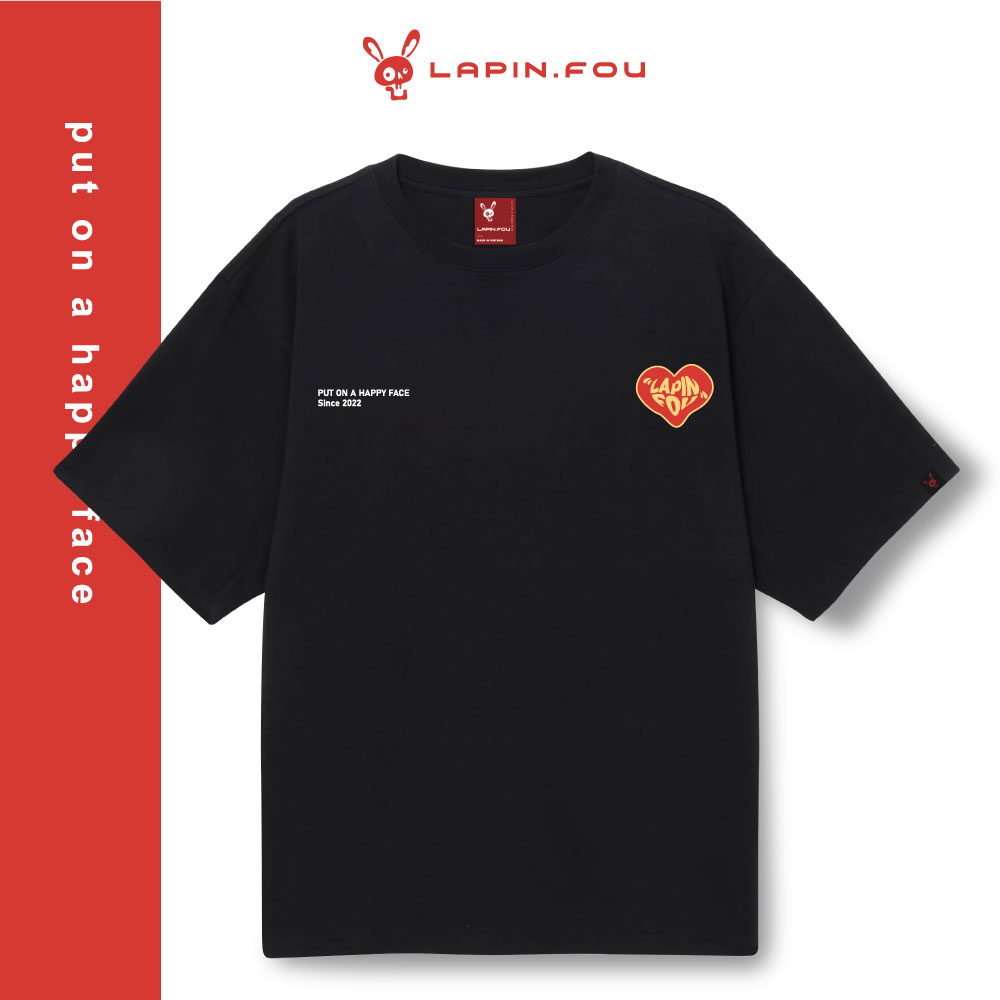 Áo Thun Unisex Nam Nữ Local Brand - Lapin.Fou Lapin Heart