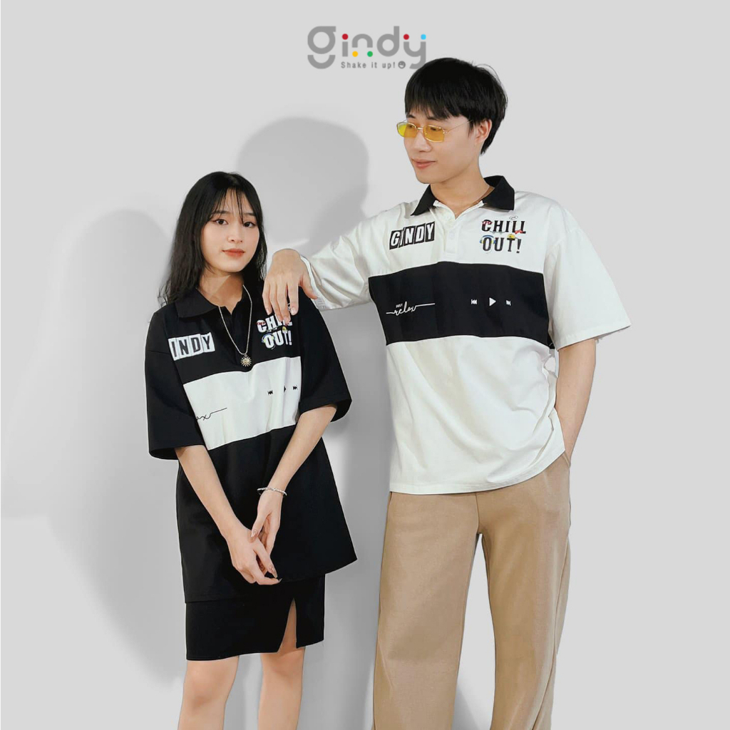 Áo thun polo nam nữ form rộng unisex GINDY phông cotton tay lỡ thời trang Hàn Quốc Local Brand A076