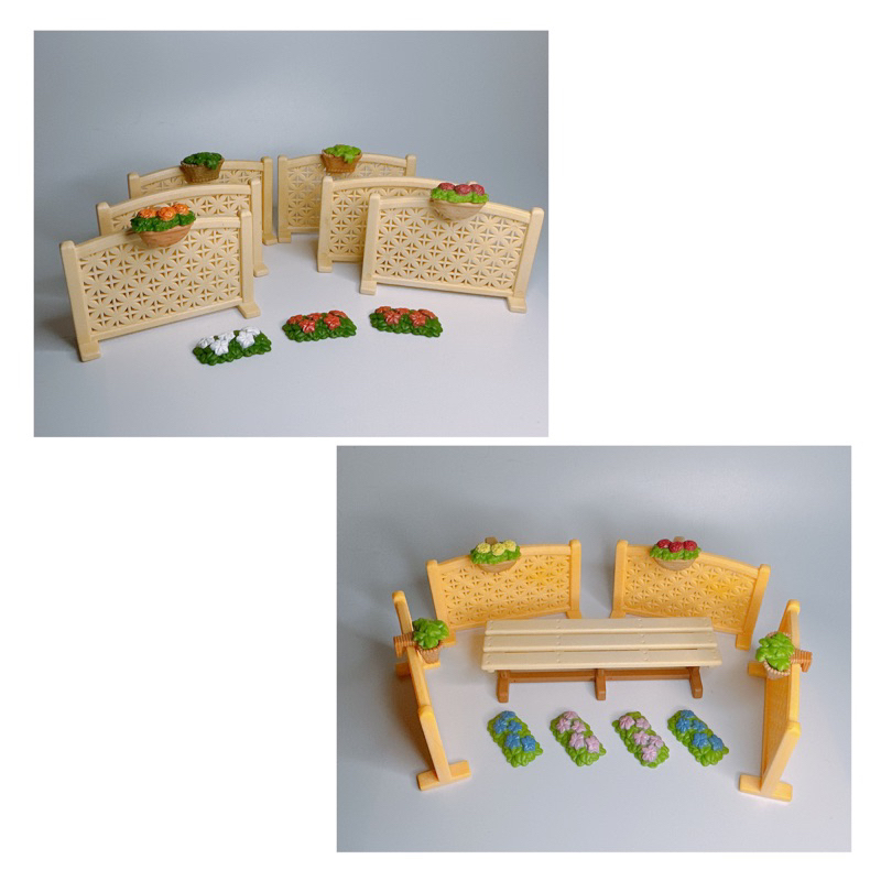Thanh lí đồ chơi phụ kiện nhà thỏ hàng rào vườn hoa cổ Sylvanian Families Garden S224-225