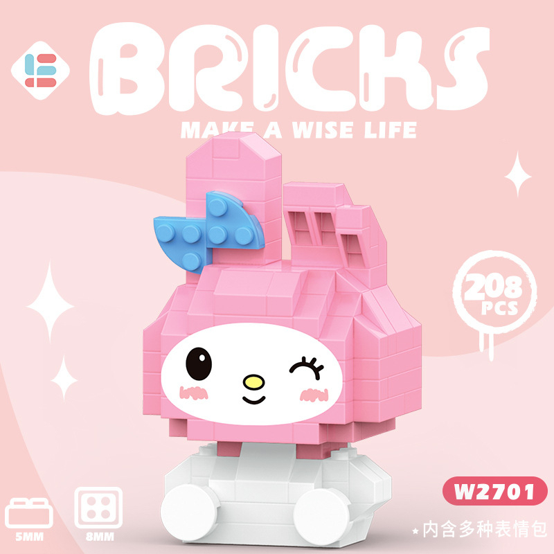 Mô hình lắp ráp nhân vật hoạt hình Kuromi, chó quế dễ thương Mèo Béo Kids Store