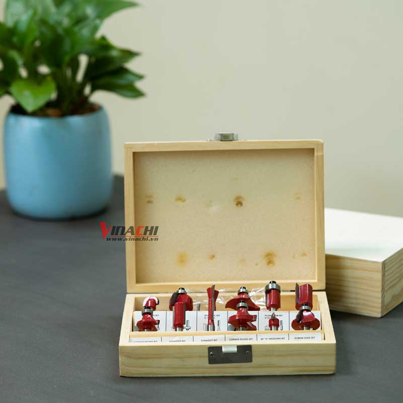 Bộ Mũi Phay Gỗ- Bộ Mũi Soi Gỗ 12 Mũi