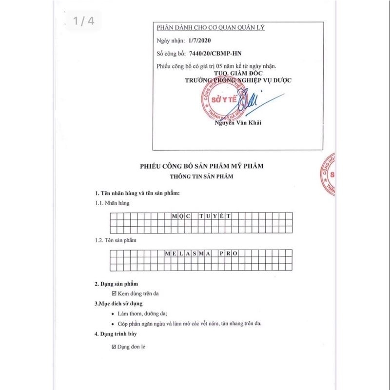 Cao Nám Mật Ong Melasma Pro