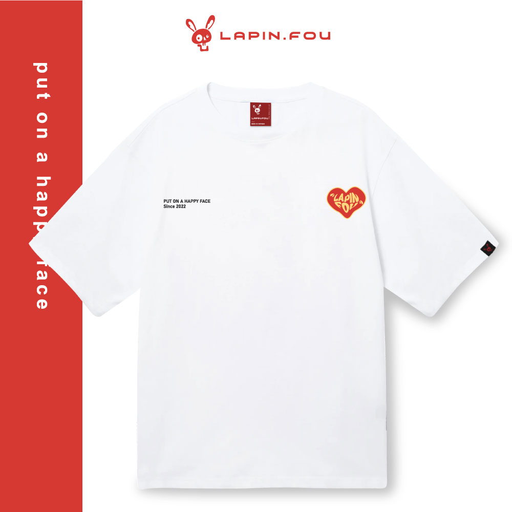 Áo Thun Unisex Nam Nữ Local Brand - Lapin.Fou Lapin Heart