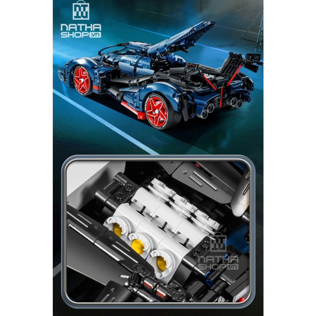 Mô hình lắp ráp LEGO Nathashop Siêu Xe Thể Thao Apollo Intensa Emozione tỉ lệ 1:10 2700 PCS