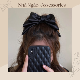 Kẹp tóc lụa satin cao cấp kiểu dáng nơ