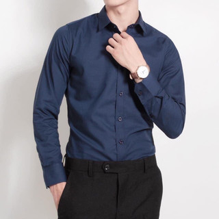 Áo sơ mi lụa hộp 1HAND dài tay nam kiểu dáng body lịch lãm và sang trọng - Mã SMLH