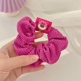 Dây buộc tóc bằng cao su trang trí hình gấu dâu tây dễ thương phong cách Nhật Bản