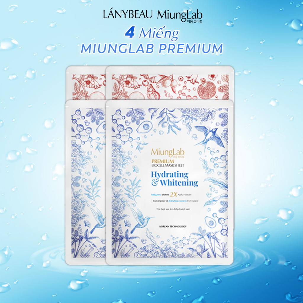 Mặt nạ cấp ẩm và chống lão hóa LÁNYBEAU MiungLab Premium - Combo 4 Miếng