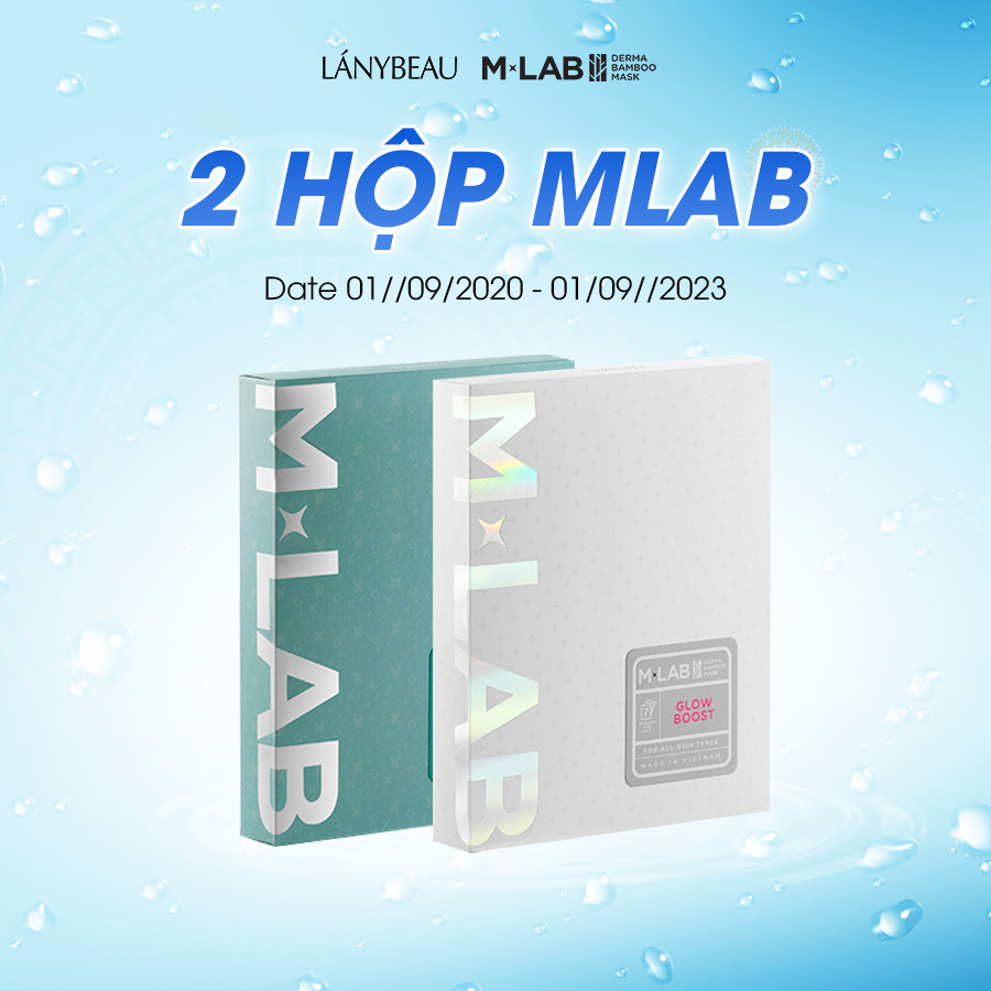 Mặt nạ cấp ẩm dưỡng trắng da, ngăn ngừa mụn, Mask LÁNYBEAU M-LAB Derma Bamboo - Combo 2 hộp