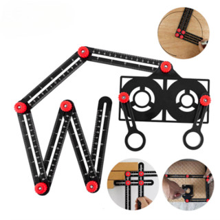 Thước đo định vị cắt gạch, thước đo chính xác lỗ khoan - điều chỉnh đa góc thước gập 6 đoạn