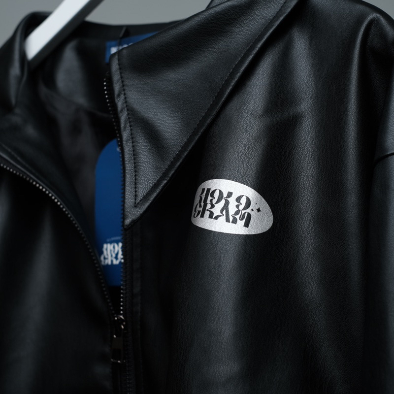 Áo khoác da Bomber Croptop Hologram